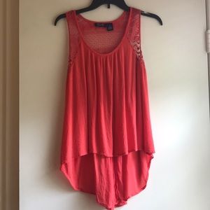 Tops - ✨ Coral High Low tank with crochet detailing ✨ Tops - ✨ Coral High Low tank with crochet detailing ✨